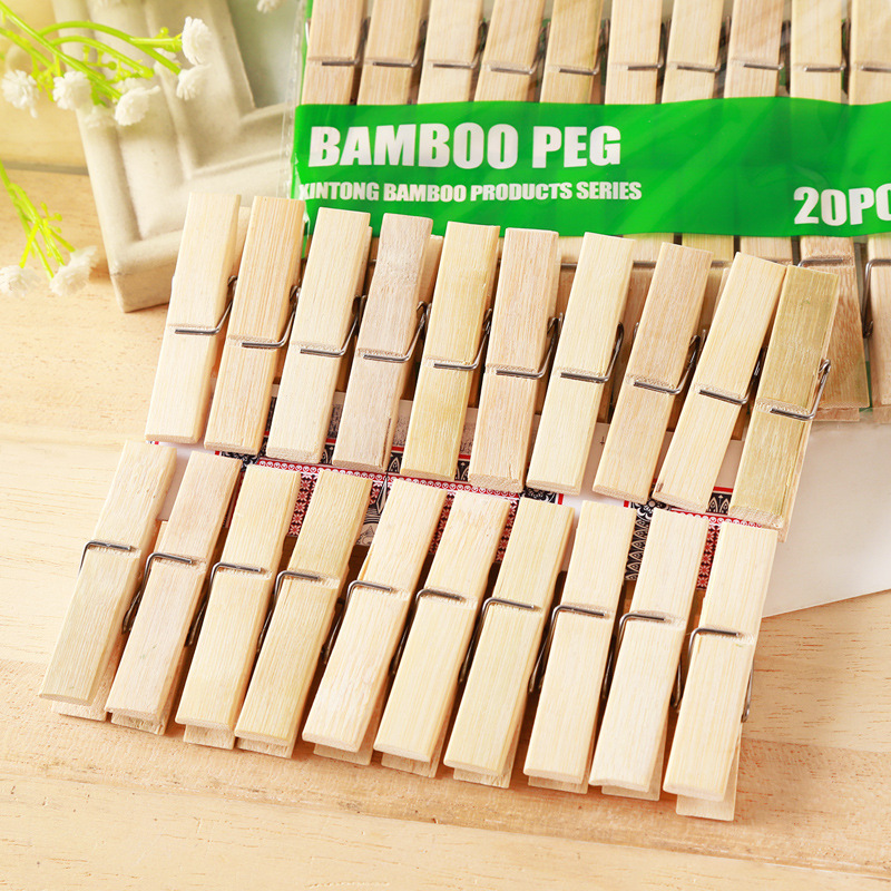 Woodworking Z Clips - 20 pçs roupas de bambu natural