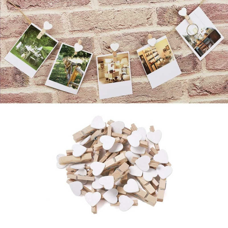 Woodworking Z Clips - 50 pçs coração branco prendedores de