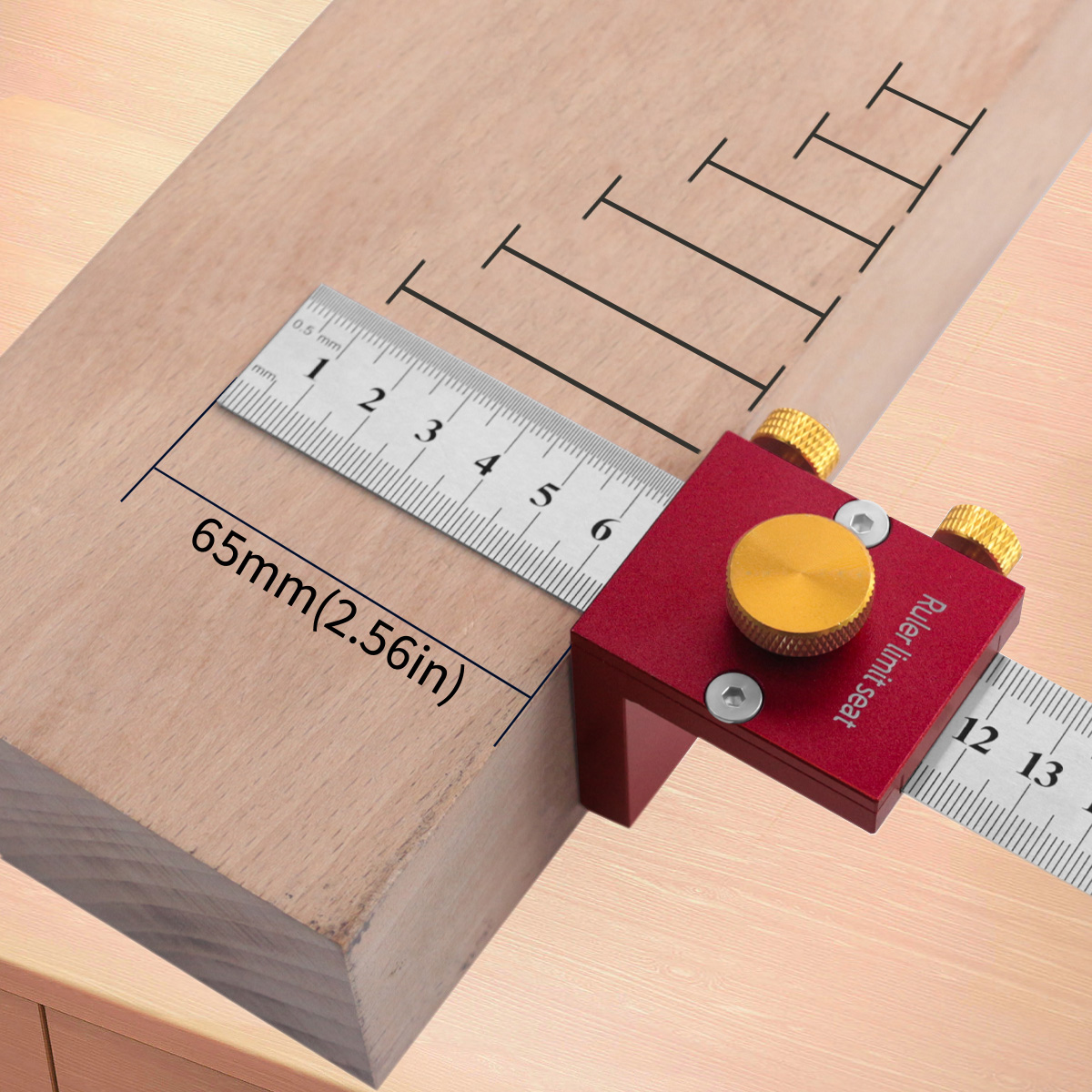 Woodworking Marking Gauge - 30cm/12 Polegada régua de escrita 90