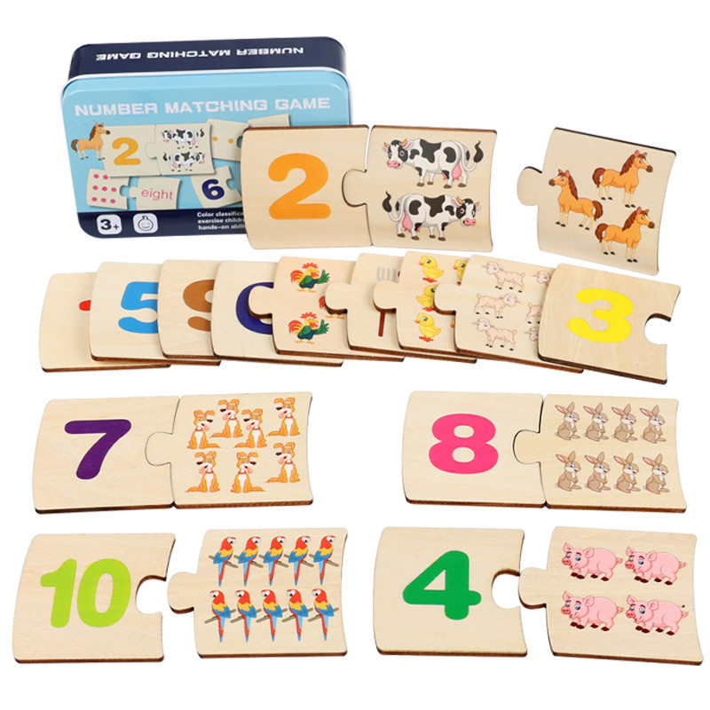 Woodworking Jigsaw - Crianças caixa de ferro número iluminação