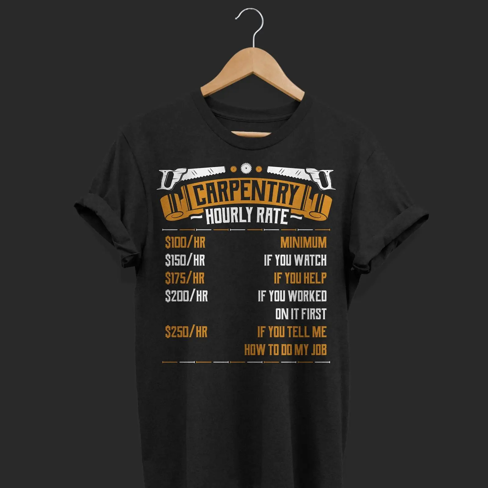 Woodworking Union - Camiseta Engraçada com Tarifa Horária de
