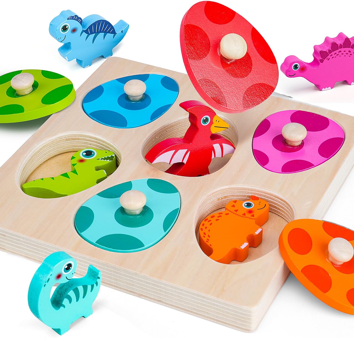 Woodworking Jigsaw - Dinossauro de madeira quebra-cabeça brinquedos montessori