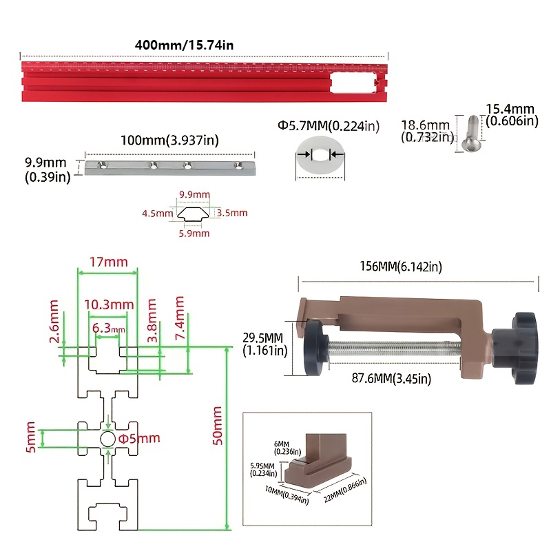 Trilho Guia de 40cm para Fresa - Woodworking Z Clips avaliação e preço